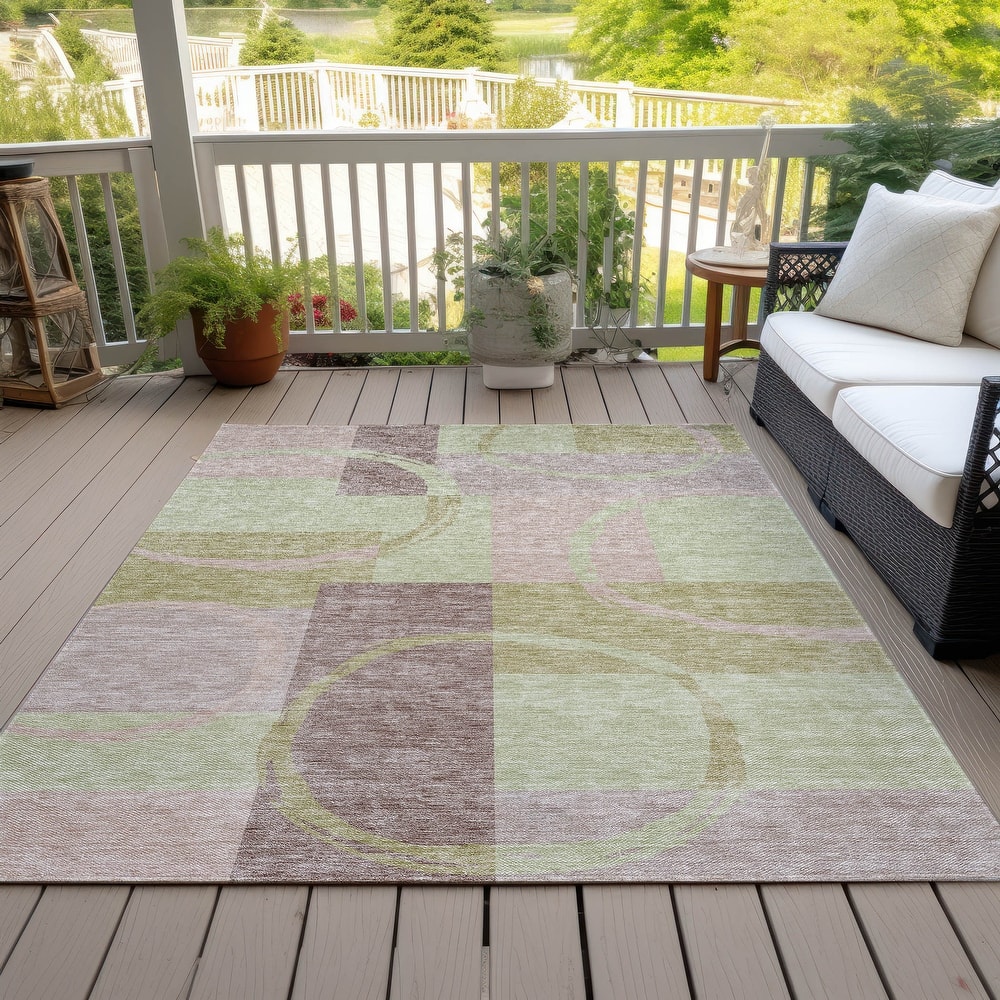 Machine Washable Indoor/ Outdoor Contemporary Chantille Rug
