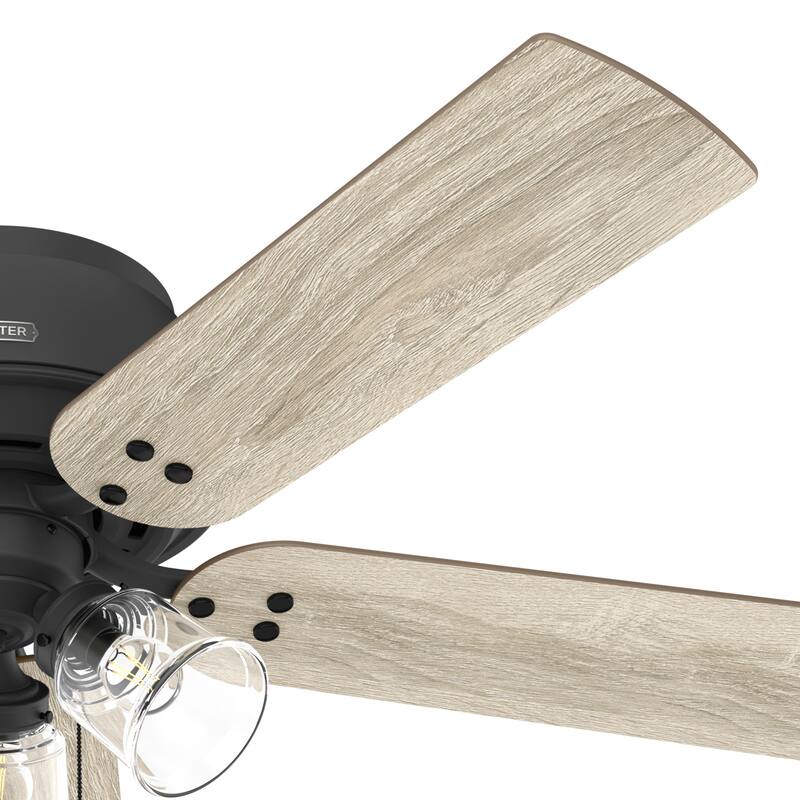 Hunter 52" Shady Grove Ceiling Fan with LED Light Kit/ Pull Chain, Standard or Flush Mount - Casual, Transitional