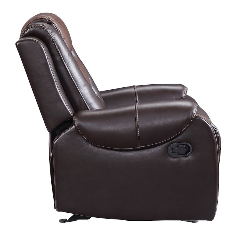 Grete Light Dark Brown Premium Faux Leather Glider Reclining Chair