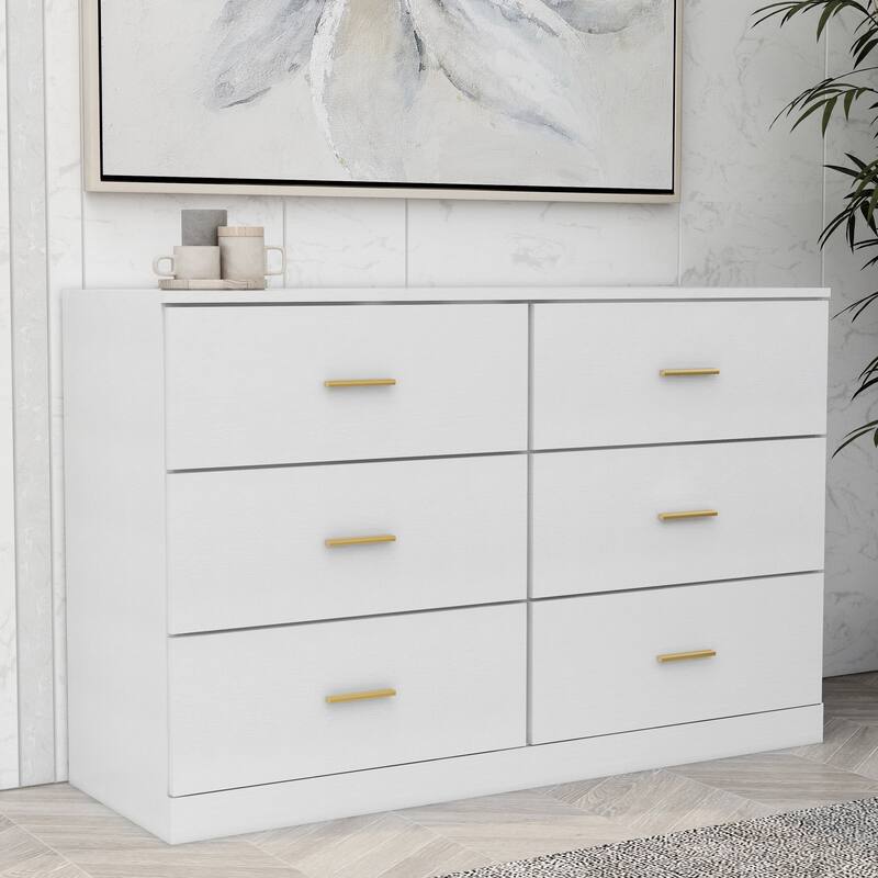 Modern Ample Storage 6-drawer Dresser for Bedroom
