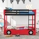 preview thumbnail 2 of 7, Modern Style Twin Size Car-Shaped Bunk Bed with Wheels