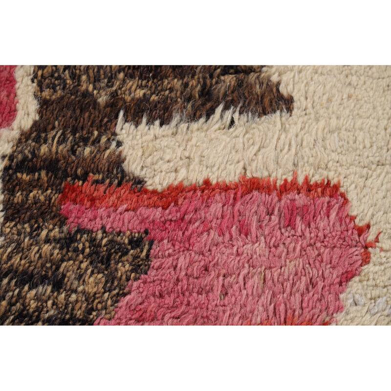 Abstract Plush Moroccan Oriental Area Rug Hand-Knotted Wool Carpet - 8'0" x 10'8"