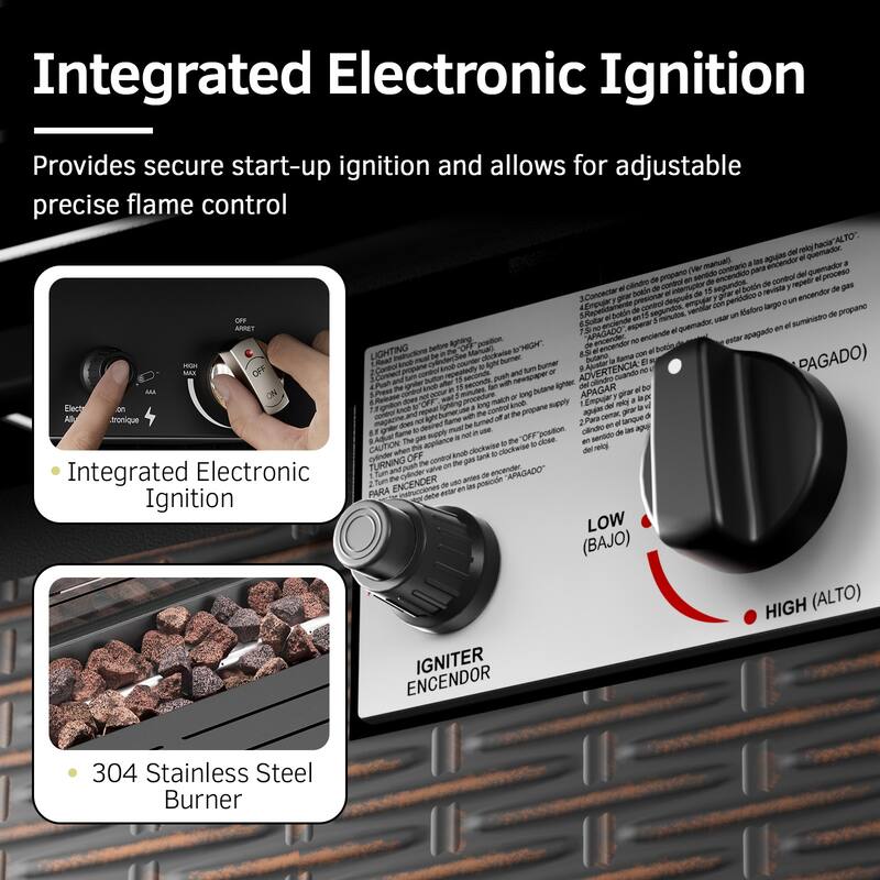 Pocassy Patio Swivel Chairs with 43 inch Fire Pit Table Set