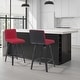 preview thumbnail 70 of 78, Skara Mid-Century Swivel Counter Stool, Upholstered Counter Height Chair with Bentwood Legs Set of 2 - Red Fabric & Black