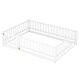 preview thumbnail 26 of 89, Montessori Floor Bed with Fence & Door, Toddler Wood Bed Frame for Kids