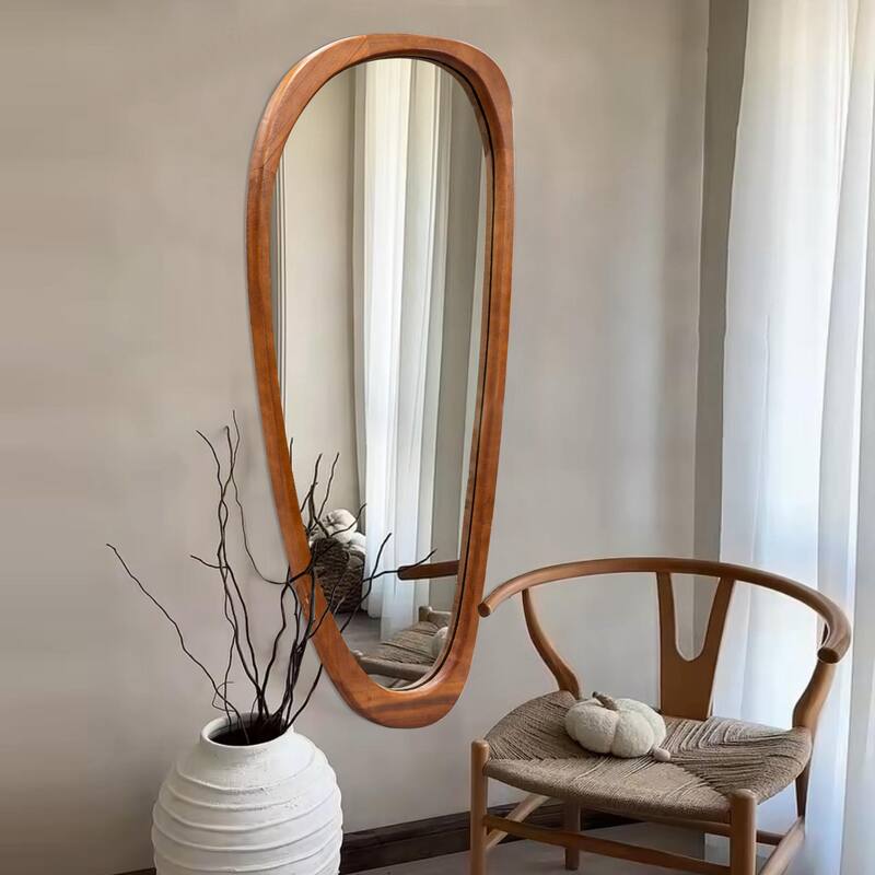 Unique Silhouette: Curved-shaped, Stylish Wall Mirror - 22X48 - Gold