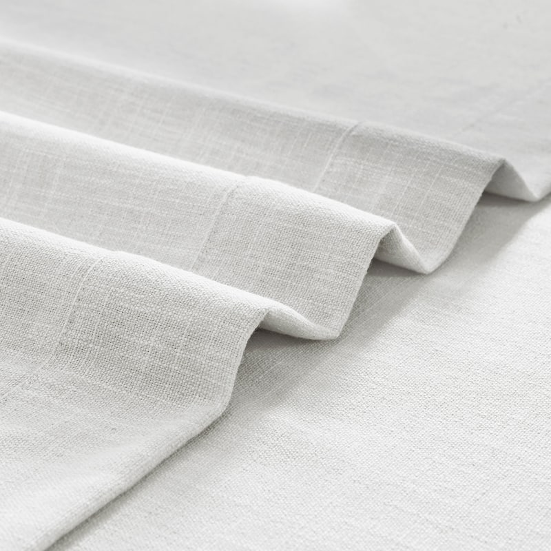 Exclusive Fabrics Basic Faux Linen Curtain Pair - 2 Panels - Light Filtering Grommet Curtains
