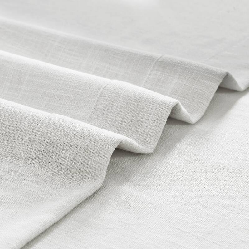 Exclusive Fabrics Basic Faux Linen Curtain Pair - 2 Panels - Light Filtering Window Curtains