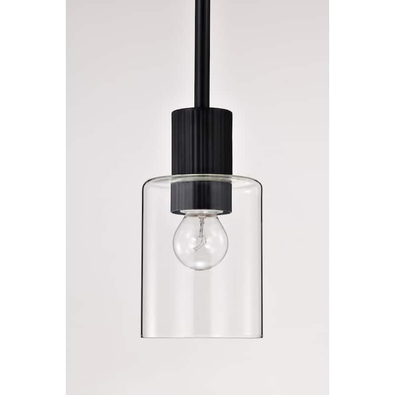 Clarksville 5 Inch Mini Pendant Matte Black with Clear Glass - Matte Black