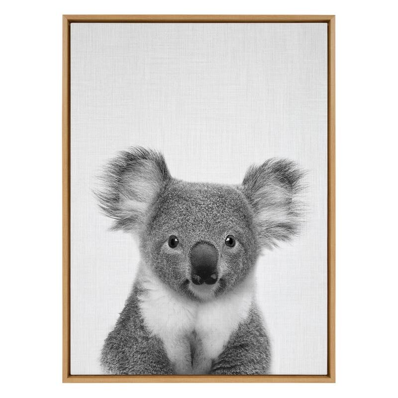 Kate and Laurel Sylvie Koala Framed Canvas Wall Art by Simon Te Tai