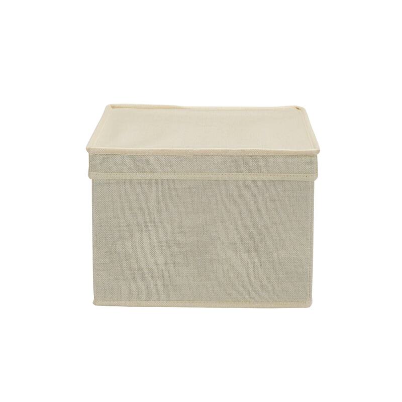 Household Essentials Canvas Storage Bins with Removable Lid, Set of 2