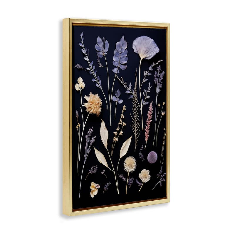 Stupell Various Sprigs on Black Framed Floater Canvas Wall Art Design By Heidi Kuntz