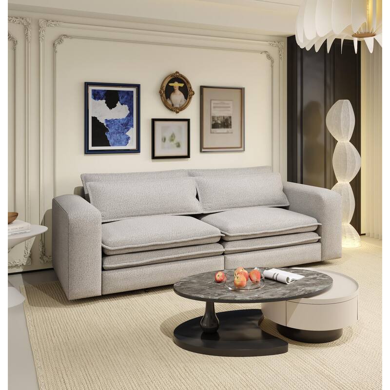 GDFStudio - Teddy 93" 3-in-1 Convertible Sleeper Sofa with 2 Lumbar Pillows