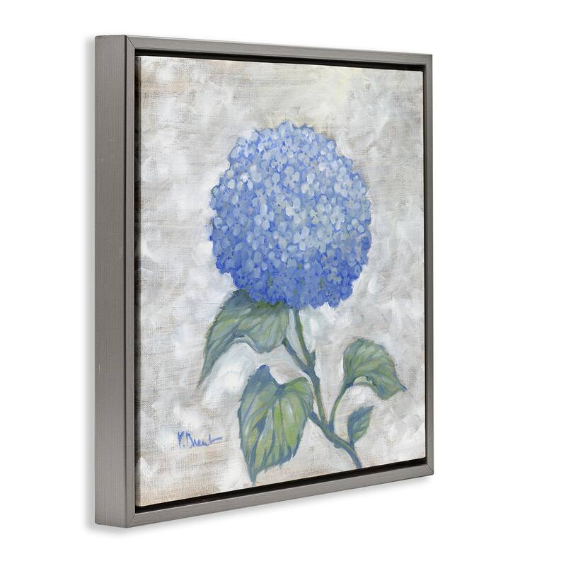 Stupell Round Blue Country Hydrangea Framed Floater Canvas Wall Art Design By Paul Brent
