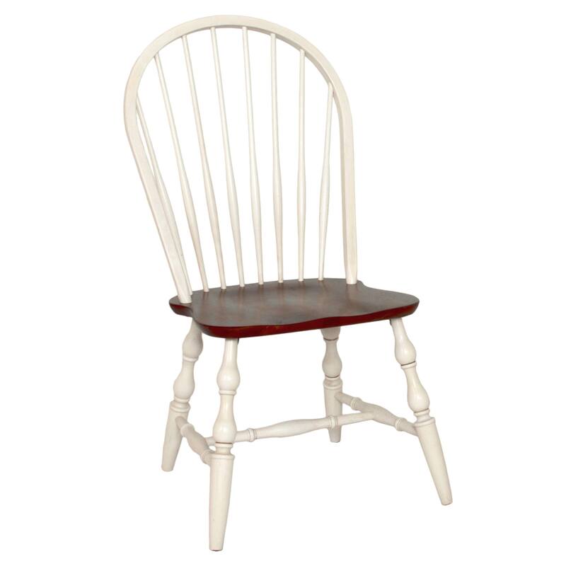 Extendable Dining Set - 5 Piece Rectangular Table & Chairs - Antique White/Brown Wood - Seats 4-6