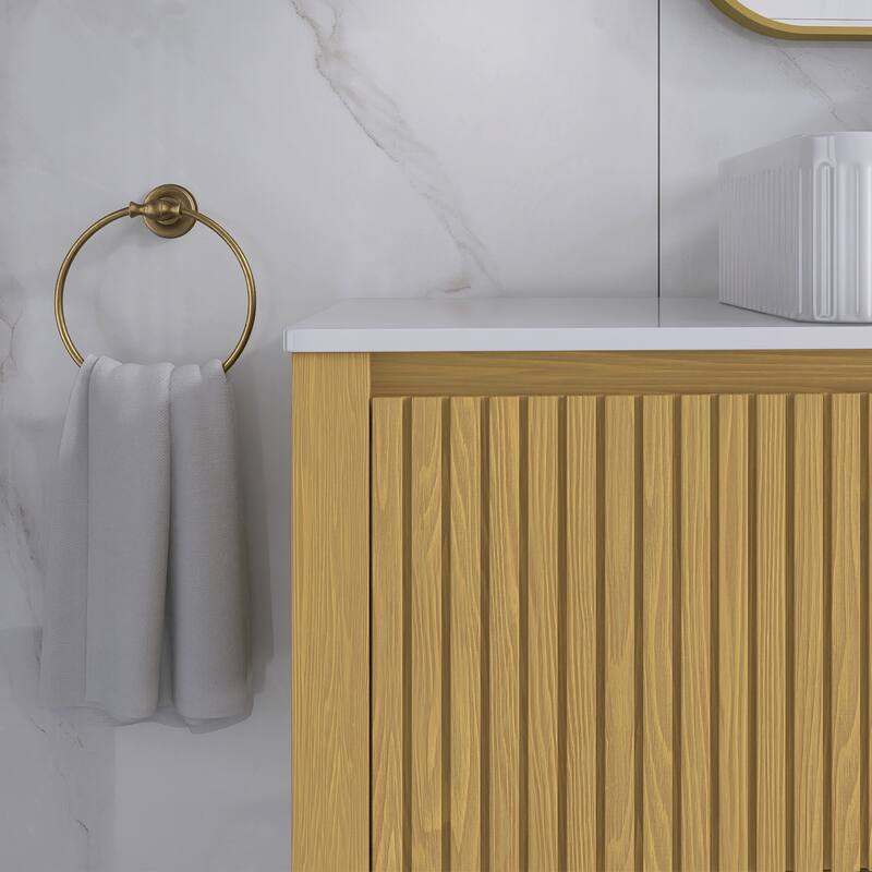 48" Wall-Mounted Bathroom Vanity with Ceramic Sink - 47.64'' x 18.9'' x 20.2''