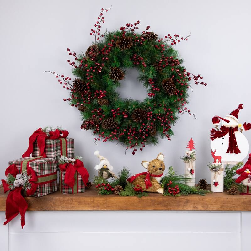 Royal Oregon Pine Artificial Christmas Wreath with Pinecones - 24" - Unlit