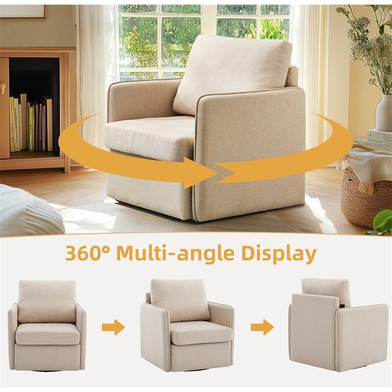 Swivel Accent Chair,Comfy Single Sofa Chair with Storage,Arm Chair
