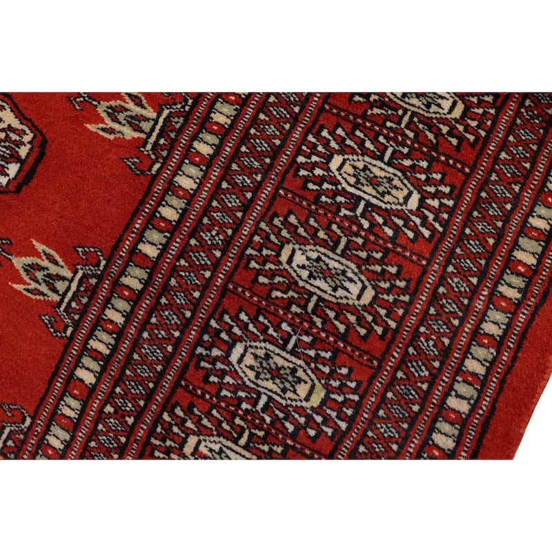Rustic Bokhara Buchanan Rust/Beige Hand Knotted Wool Rug - 3'11'' x 5'9''