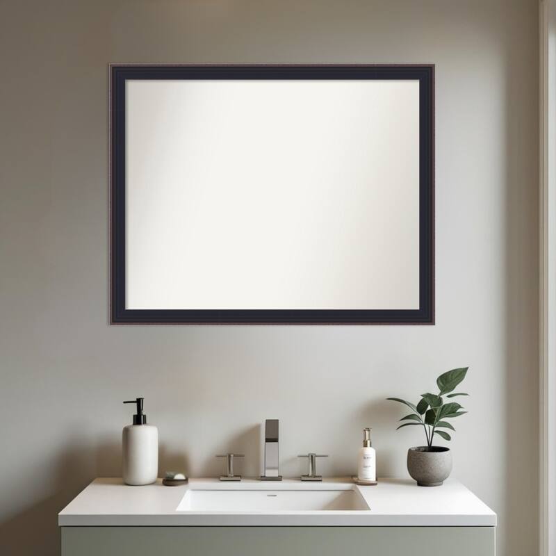 Havana Black Bronze Non-Beveled Framed Bathroom Vanity Wall Mirror - Havana Black Bronze