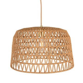 Open Weave Metal and Paper Rope Ceiling Light - 19.6"L x 19.6"W x 11.8"H