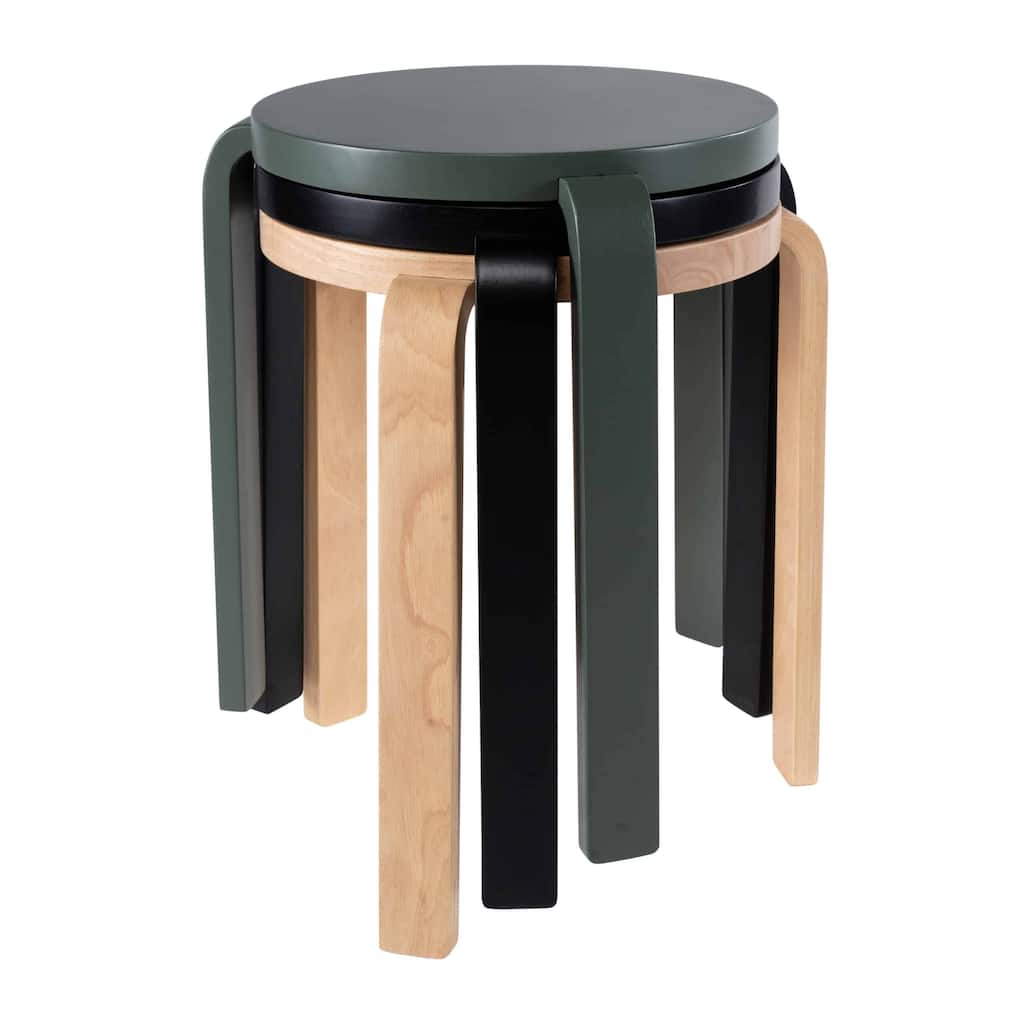 Mateo Round Backless Stacking Stools Set of 2