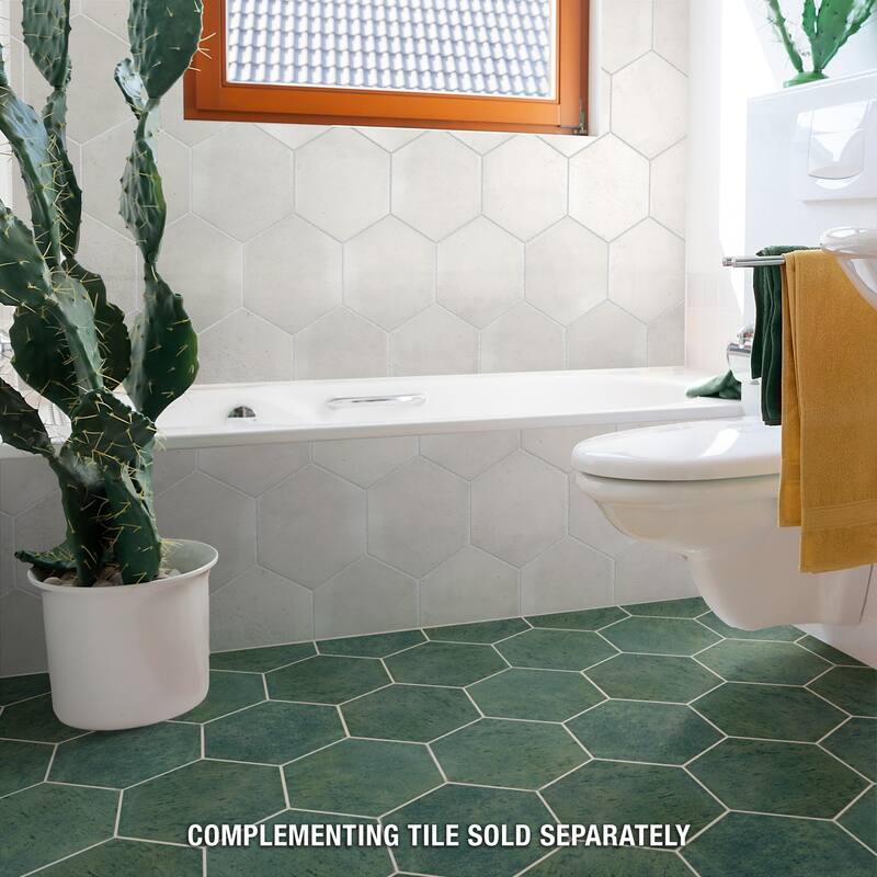 Merola Tile Capri Hex Oliva 7" x 8" Porcelain Floor and Wall Tile