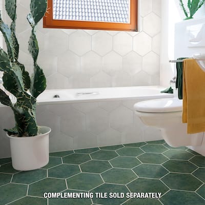 Merola Tile Capri Hex Oliva 7" x 8" Porcelain Floor and Wall Tile