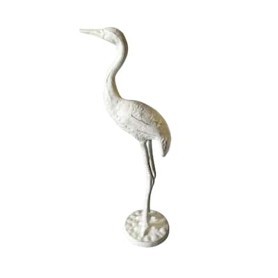 Cast Iron Pelican 17"H Antique White -ST - Antique White