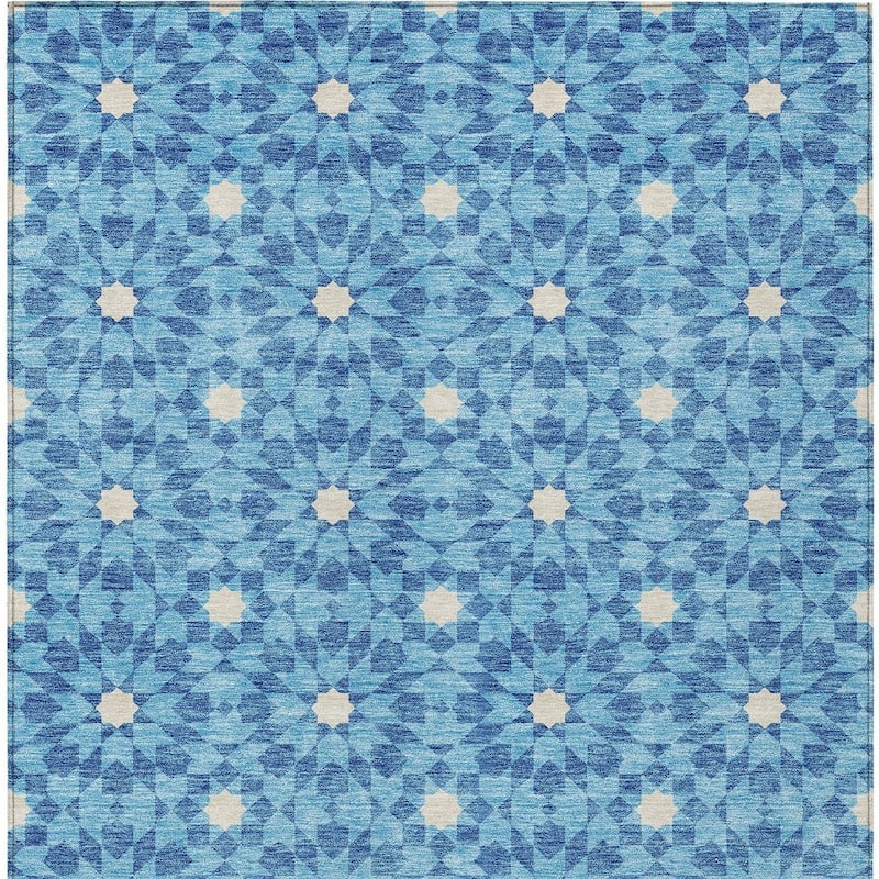 HomeRoots Floral Medallion Transitional Rectangle Outdoor Rug