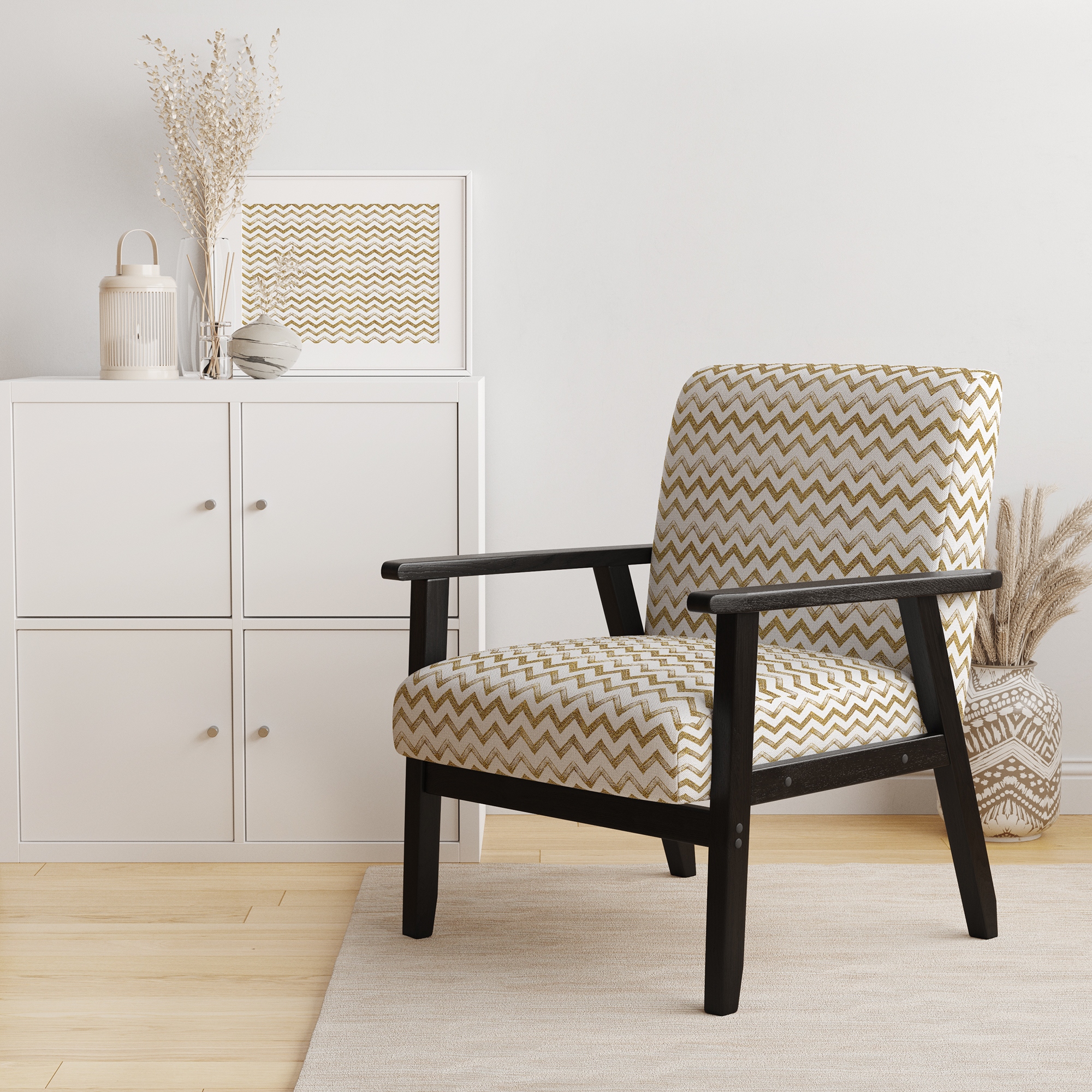 Chevron accent chair with arms sales