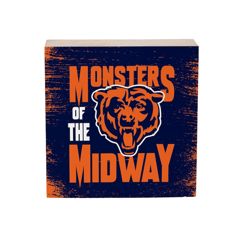 Chicago Bears Wooden Tabletop Mantel Shelf Sign