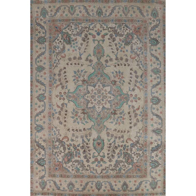 Tabriz Persian Area Rug Hand-Knotted Wool Carpet - 7'8"x 11'0"