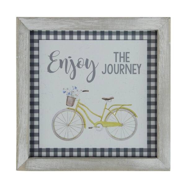 Shop 7 Yellow And White Vintage Bicycle Enjoy The Journey Gray