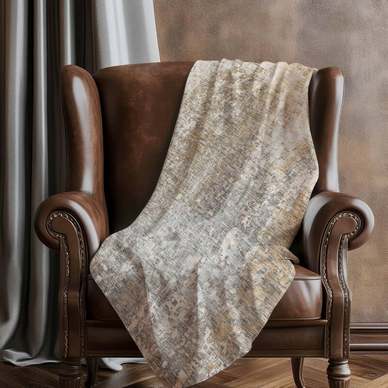 Premium Machine Washable Modern Mosaic Sherpa Throw Blanket