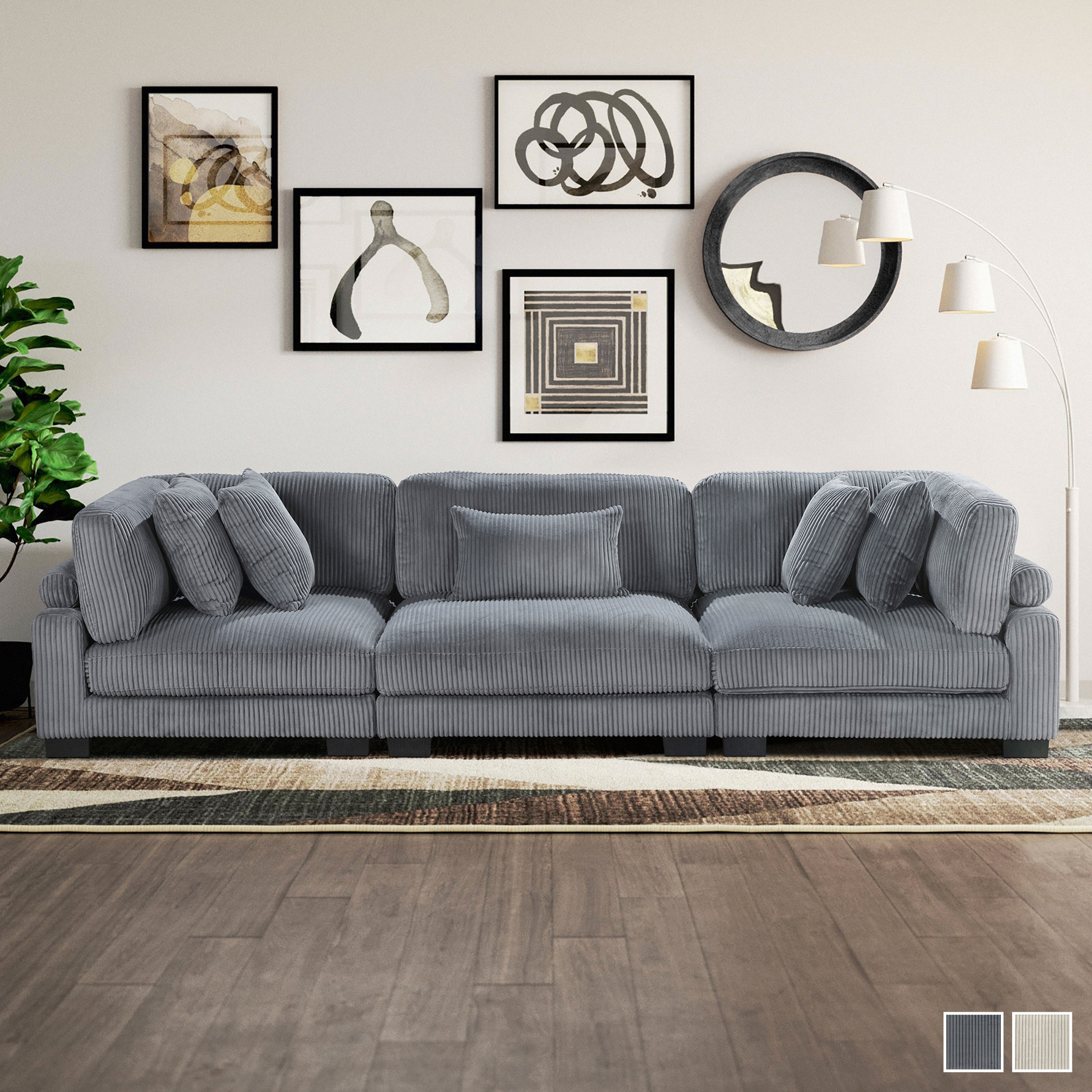 Fremont & Park Braidy Corduroy Upholstered Living Room Sofa