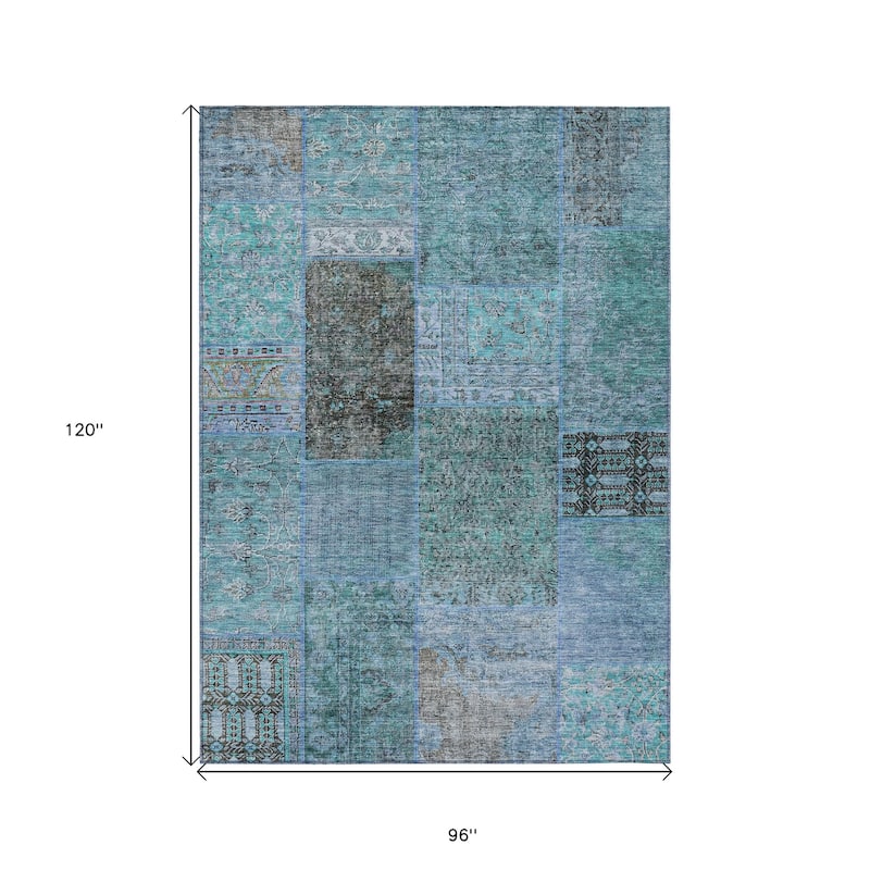 HomeRoots Patchwork Transitional Rectangle Outdoor Rug