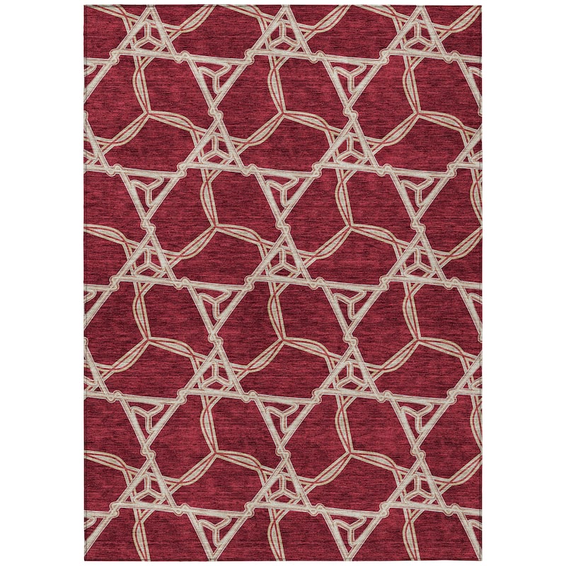 Machine Washable Indoor/ Outdoor Transitional Links Chantille Rug