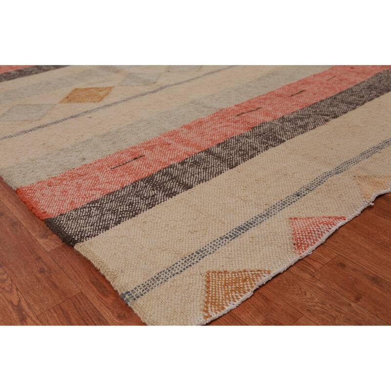 Hand Woven Oriental 100% Jute Carpet Southwestern Modern Beige & Ivories Kilim Area Rug - 11' 7'' X 9' 5''
