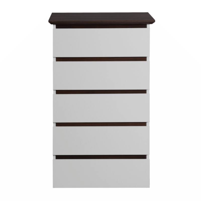 5 Drawer Dresser with Wood Color Top, Small Dresser for Kids Bedroom, Living Room