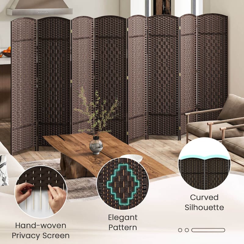 Costway 8-Panel Room Divider 6 FT Tall Folding Privacy Screen with - See Details