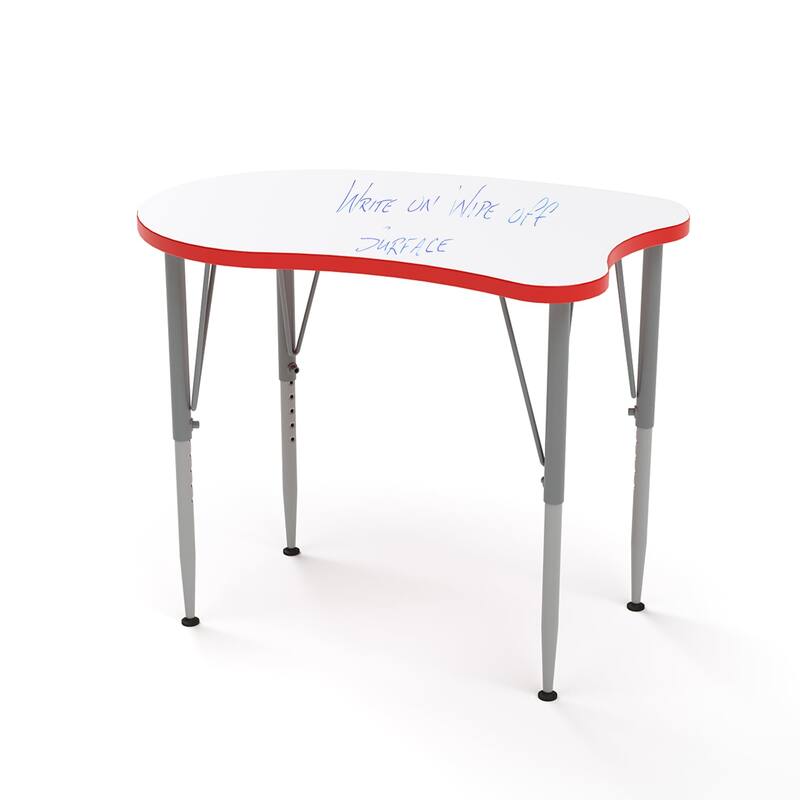 Tot Mate Versa Kids Desk Curve Shape Small Laminate Surface 31.5" x 20" Classroom Table, Write-On/Wipe-Off Dry Erase Top