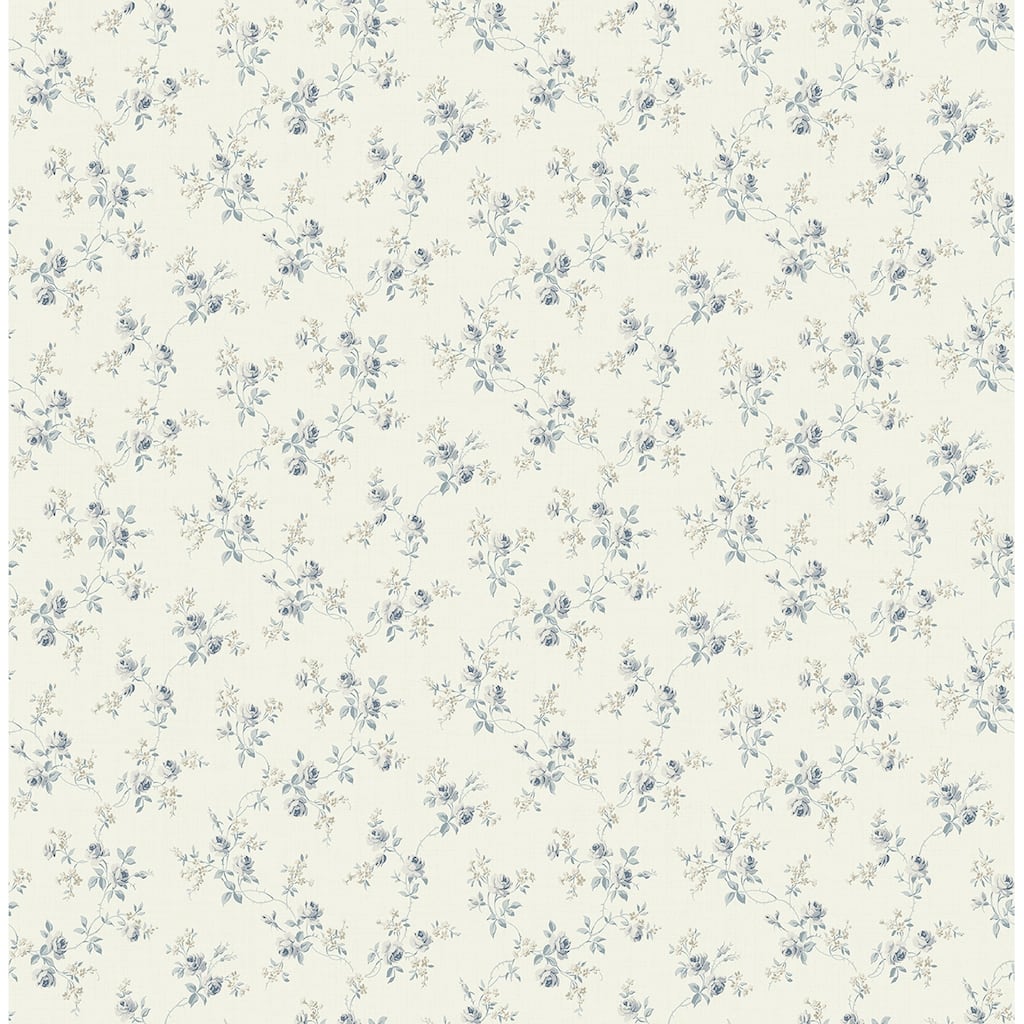Seabrook Designs Johnnie Petite Roses Unpasted Wallpaper