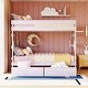 preview thumbnail 2 of 7, Modern Twin over Twin Solid Wooden Bunk Bed with 2 Drawers and Full-length Guardrail, Can Separated into Two Full-size Beds
