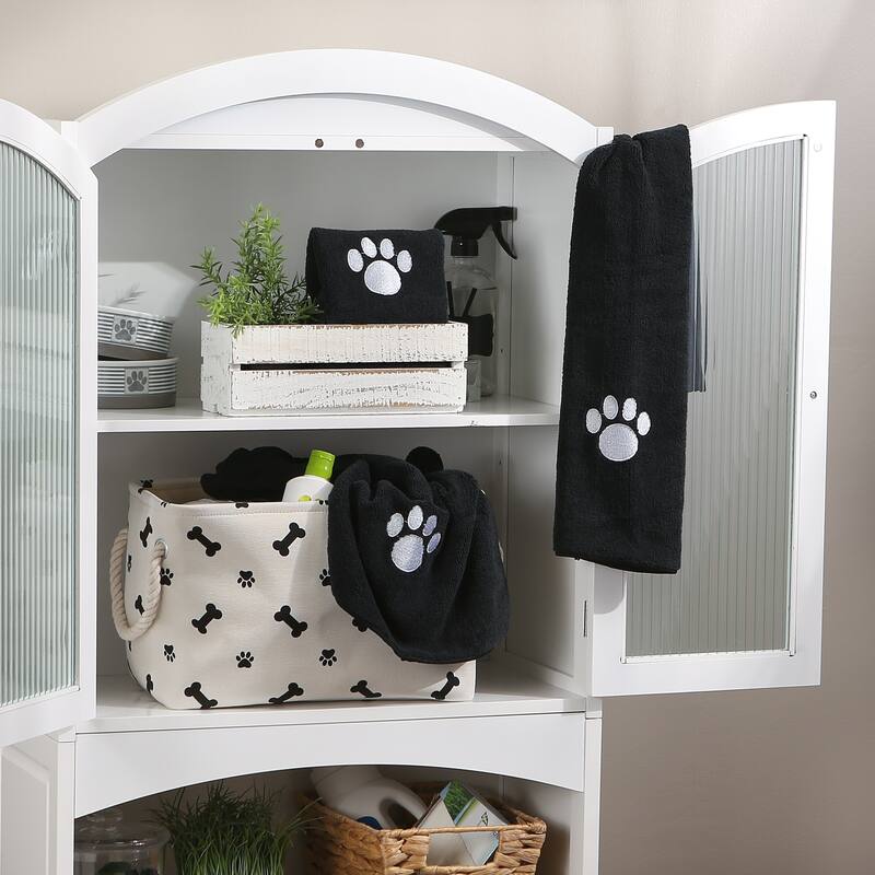 Embroidered Paw Small Pet Towel Set of 3