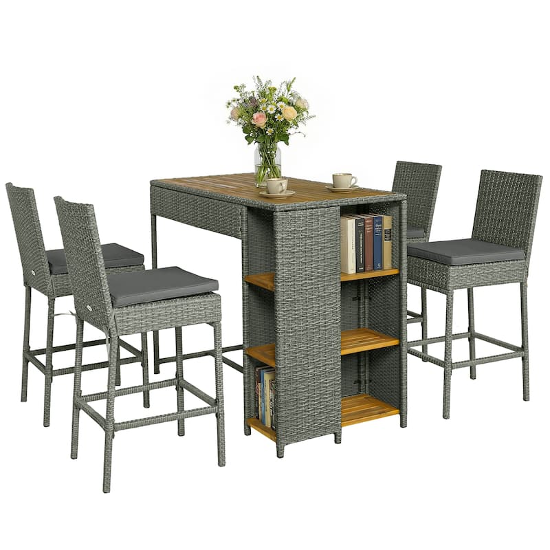 outsunny-5-piece-outdoor-bar-set-3-tier-storage-wicker-outdoor-high