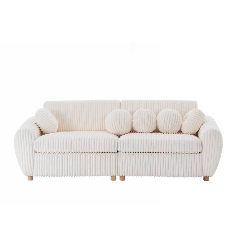 84in Corduroy Sectional Love Seat Couch