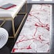 SAFAVIEH Amelia Fietje Modern Abstract Distressed Rug - 2' x 8' Runner - Grey/Red