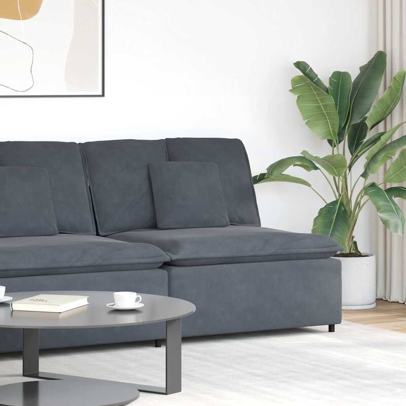 vidaXL Modular Sofa Dark Grey - Dark grey Center sofa - 39.4 x 39.4 x 25.2 in