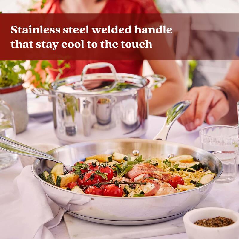 Alva Chef Stainless Steel Frying Pan, Non-Toxic Cookware